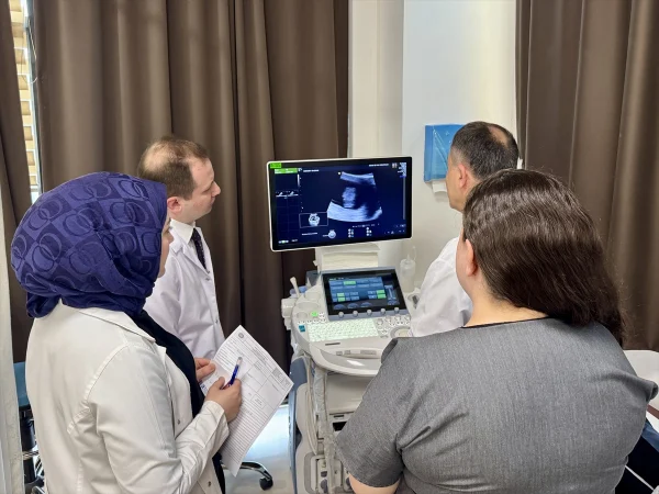 Profesör, doğumlarını gerçekleştirdiği iki doktor ve hemşireyle görev yapıyor