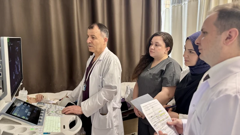Profesör, doğumlarını gerçekleştirdiği iki doktor ve hemşireyle görev yapıyor