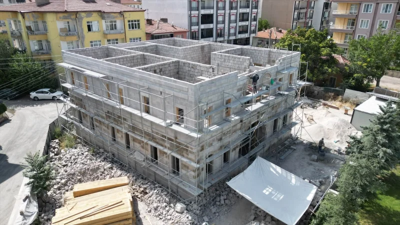 Aksaray'da tarihi konakta restorasyon çalışmaları devam ediyor