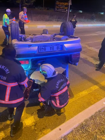 Çankırı'da takla atan otomobildeki 5 kişi yaralandı