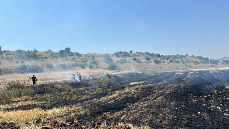 Aydıncık'ta çıkan anız yangını söndürüldü